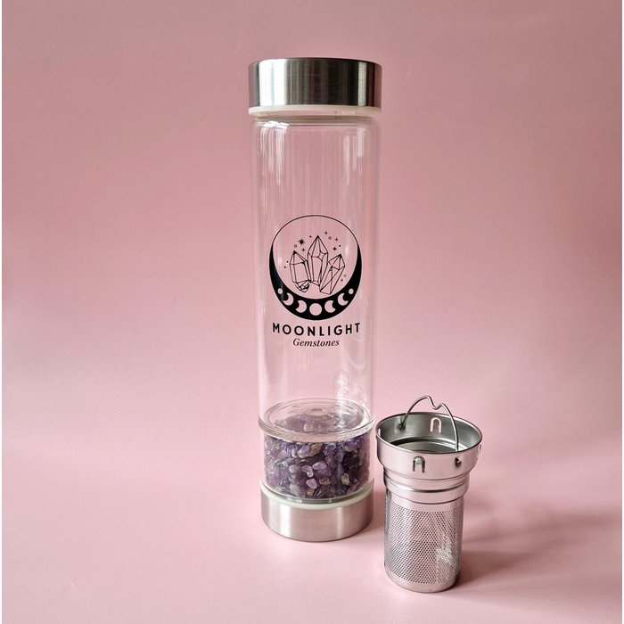 Edelstein-Wasserflasche | Amethyst mit Filter 400 ml – Bild 2