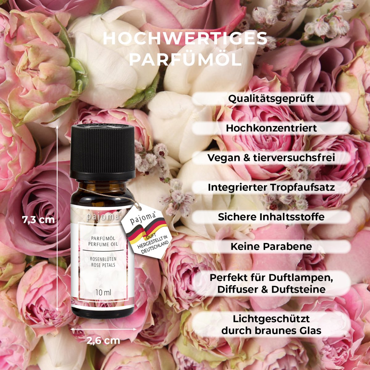 pajoma Parfümöl Rosenblüte, 10 ml, feinste Parfümöle in Geschenkverpackung – Bild 6
