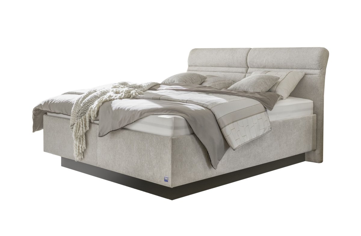 Polsterbett EM Select – mit Lattenrost, ohne Matratzen , Liegefläche ca. 180×200 cm, Stoff, beige – Bild 2