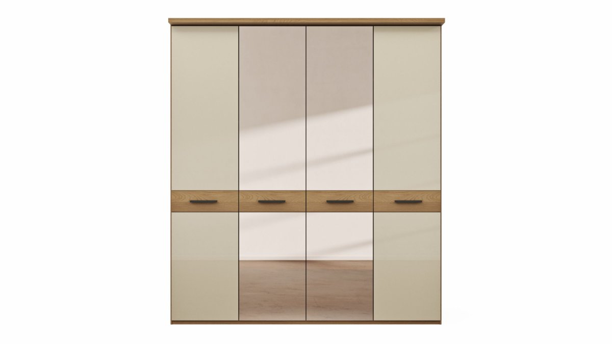 Drehtürenschrank Lenoso – B. ca. 200 cm, Glas Champagner, Spiegel – Bild 5