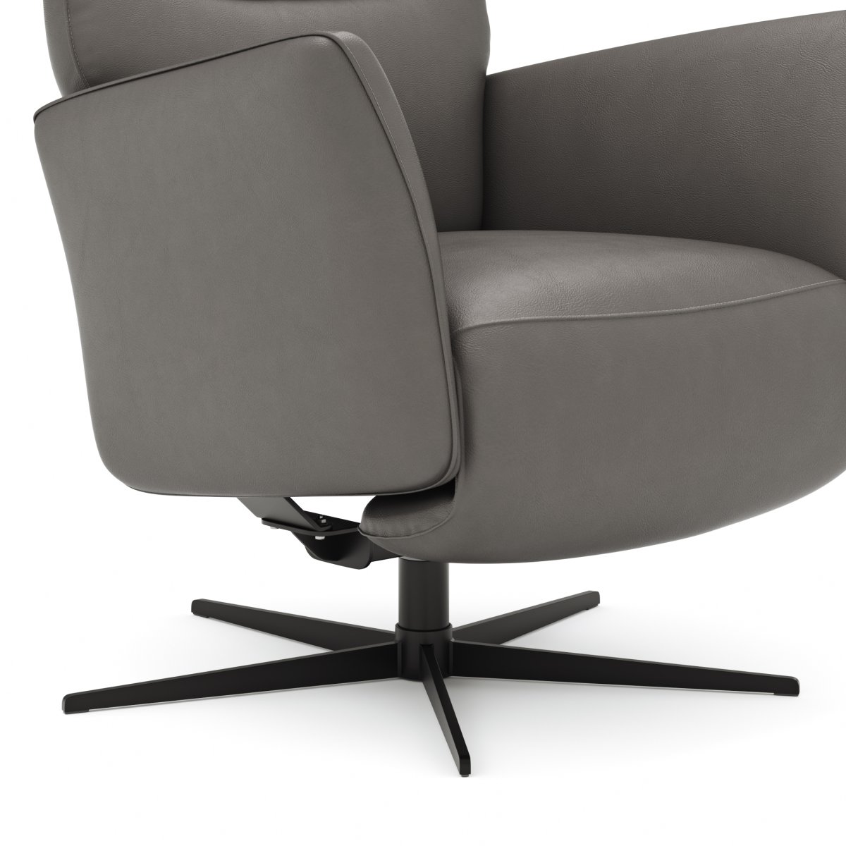 Relaxsessel Trona – Größe L, inkl. Relaxfunktion, Leder, Graubeige – Bild 3