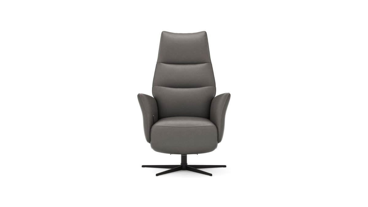 Relaxsessel Trona – Größe L, inkl. Relaxfunktion, Leder, Graubeige – Bild 6