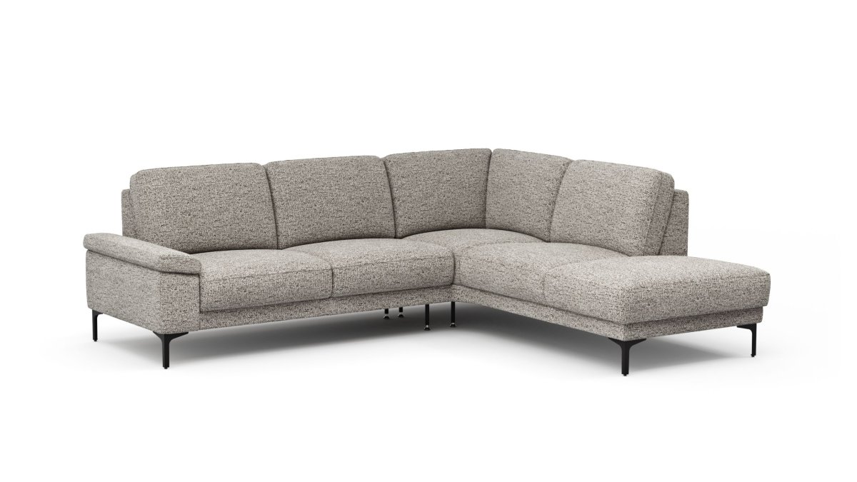 Ecksofa Matero – 2-Sitzer mit Ecke rechts, Stoff, Graubeige – Bild 8